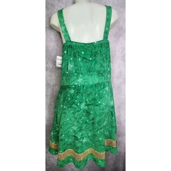 SOLD SOLD Green Sz Medium Soft Velour Sleeveless GRINCH Christmas Holiday Dress - Picture 7 of 7